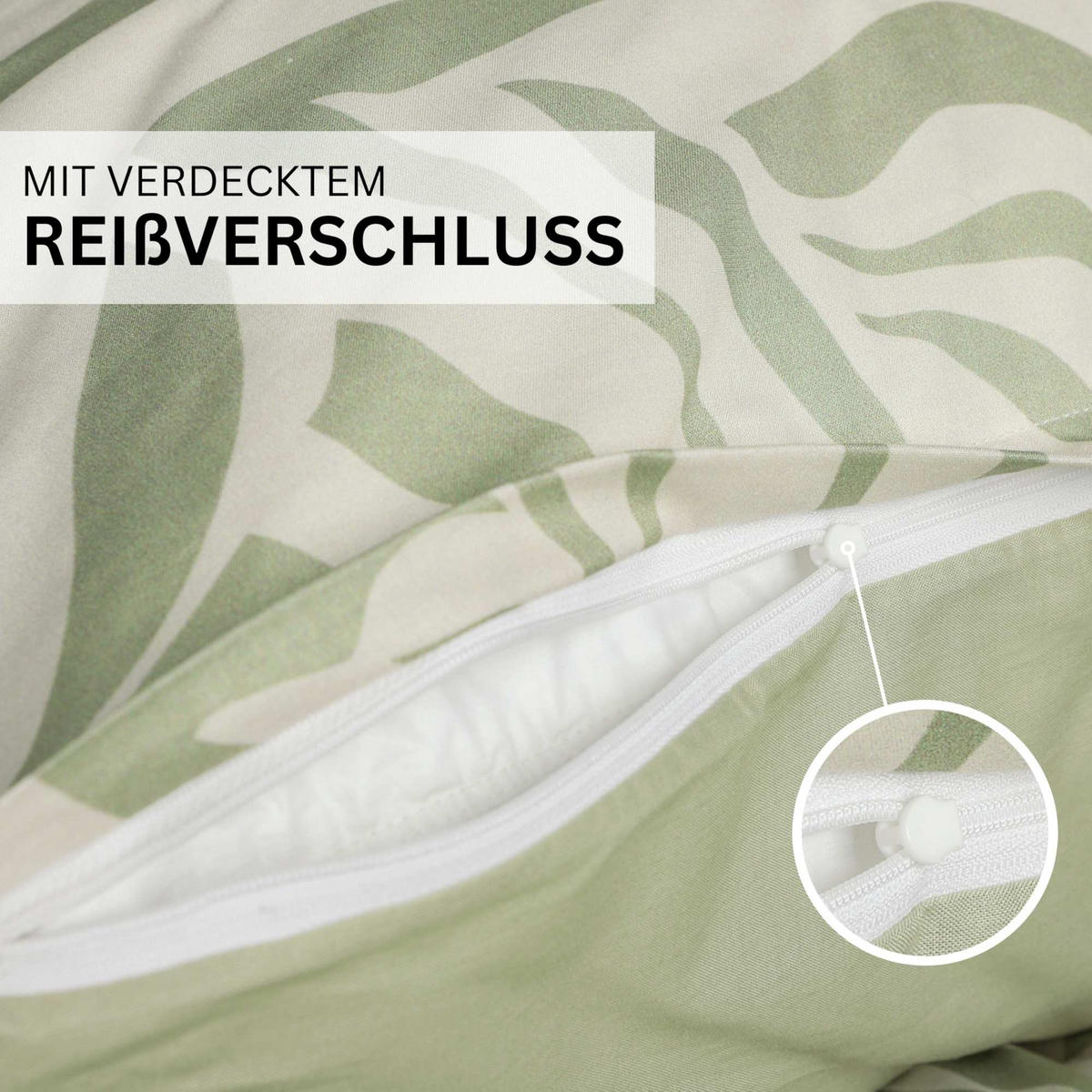 RENFORCÉ BETTWÄSCHE SALMLO - Grün, Textil (140/200cm) - Esprit