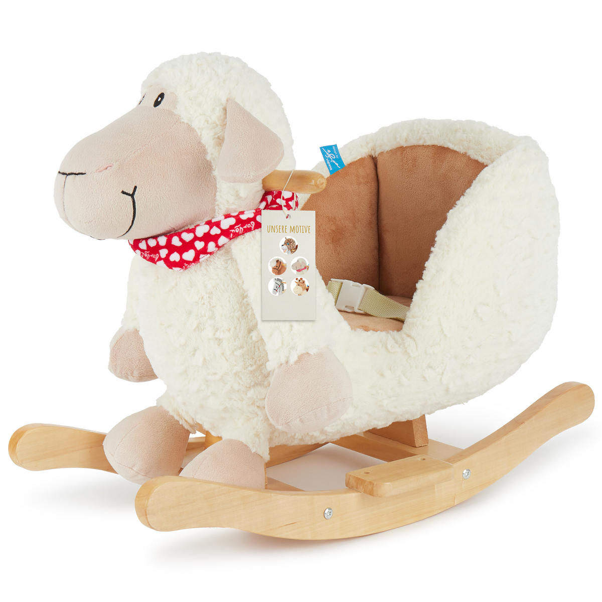 SCHAUKELTIER Plüsch Schaf Schaukelpferd - Weiß, Textil (61/48/33cm) - Bieco Spielwaren