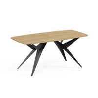 ESSTISCH AXIS - Eichefarben/Schwarz, Holzwerkstoff/Metall (90/180/76cm) - Meblini