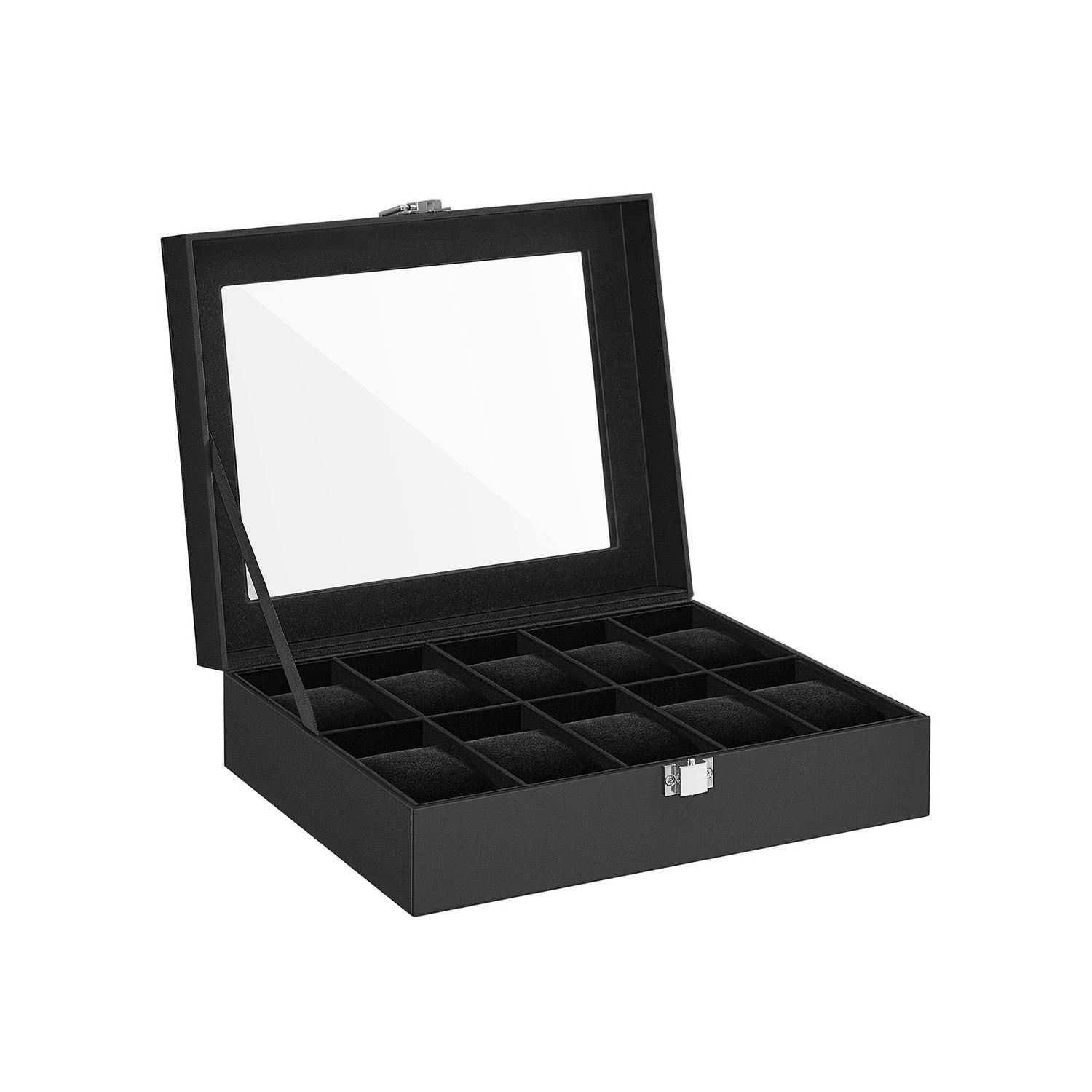 UHRENBOX MOGADISHU - Schwarz, Glas (25.5/7.8/20.2cm) - Hansiro