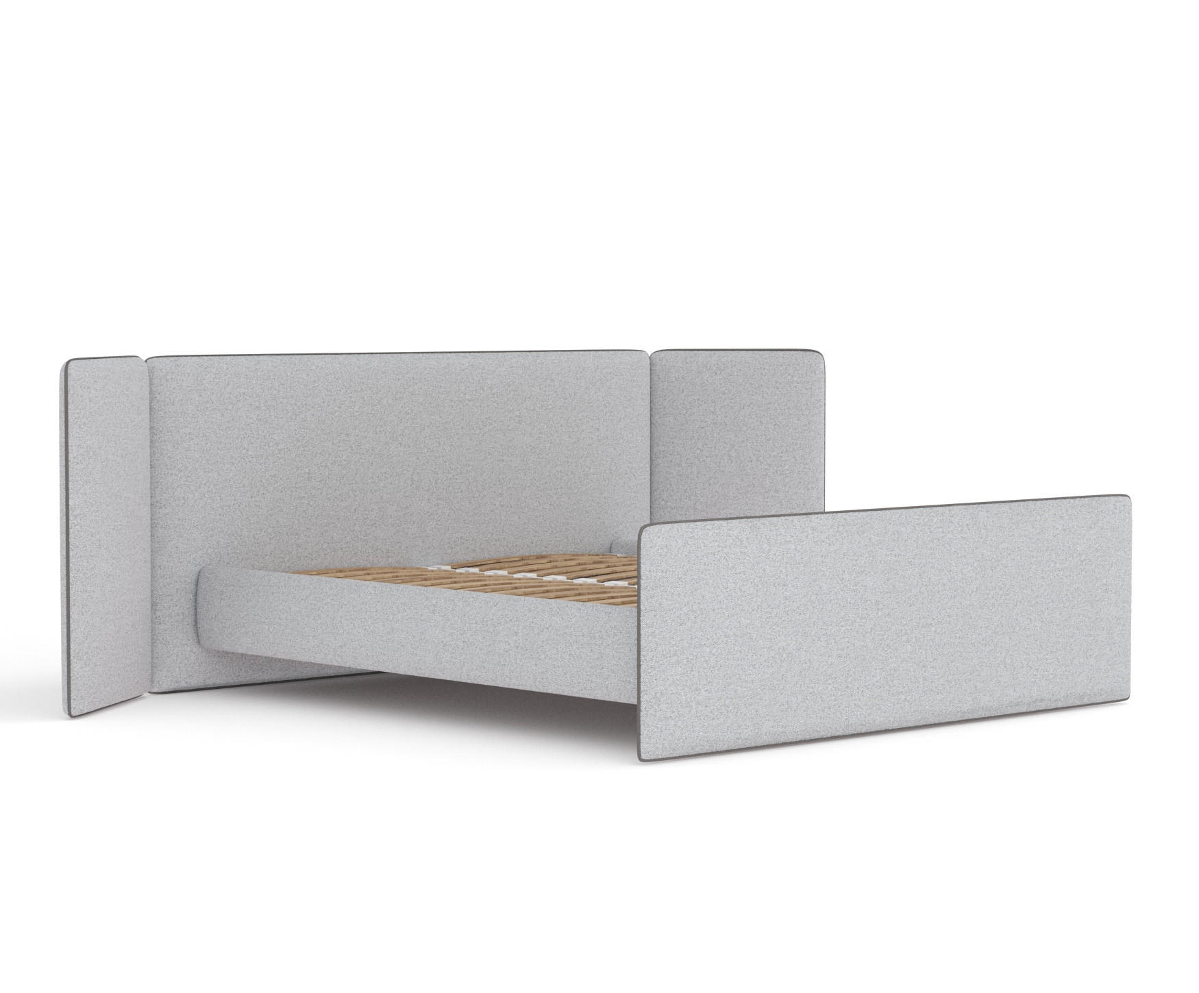 POLSTERBETT Tokyo Hellgrau 200/200 cm - Hellgrau/Naturfarben, Holz/Holzwerkstoff (200/200cm) - Maison de Reve