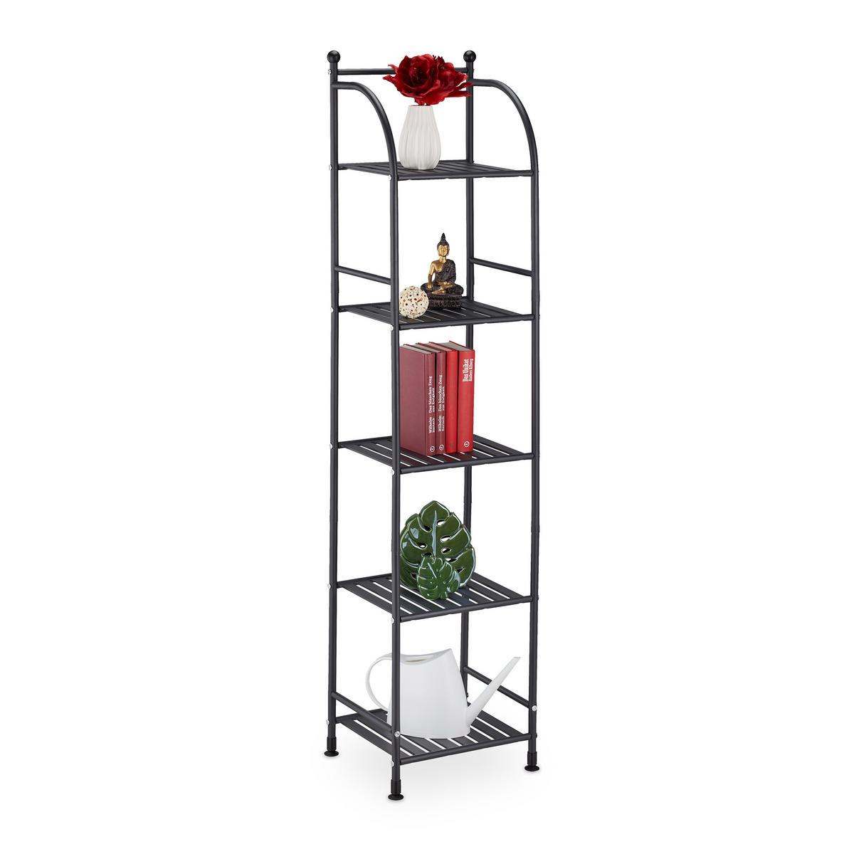 STANDREGAL - Schwarz, Metall (33/145/28cm) - Relaxdays