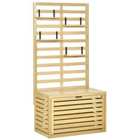 AUSSEN-AUFBEWAHRUNGSBANK, Holzfächer, naturholz - Beige, Holz (45/160/80cm) - Vallsero