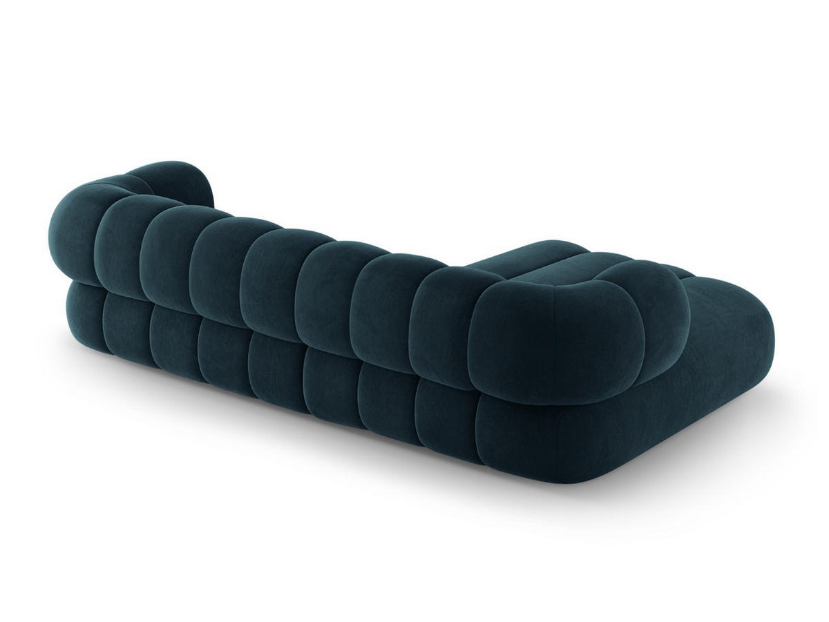 ECKSOFA links Koge aus Samt petrol 5 Sitzplätze - Petrol, Textil (165/270cm) - Cosmopolitan Design