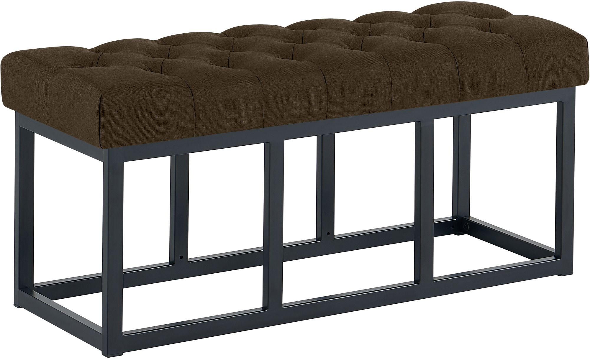 SITZBANK 100/38 cm Stoff Braun - Schwarz/Braun, Textil/Metall (100/46/38cm) - CLP