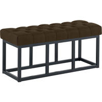 SITZBANK 100/38 cm Stoff Braun - Schwarz/Braun, Textil/Metall (100/46/38cm) - CLP