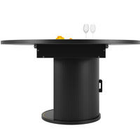 ESSTISCH 118-158/118/76,8 cm ausziehbar mit Stauraum und Schiebetüren aus MDF, Schwarz - Schwarz, Holzwerkstoff (118/118/76.8cm) - Redom