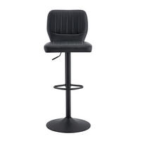 BARHOCKER Schwarz 2er-Set höhenverstellbar mit Rückenlehne und Fußstütze - Schwarz, Metall (52/93/45cm) - PANGIVO