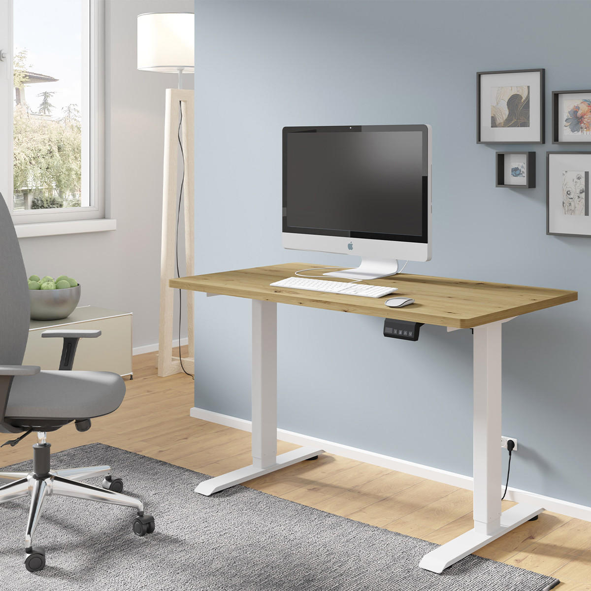 SCHREIBTISCH Ergo Holz und Weiß - Weiß, Holzwerkstoff (65/120/73cm) - Petits-meubles