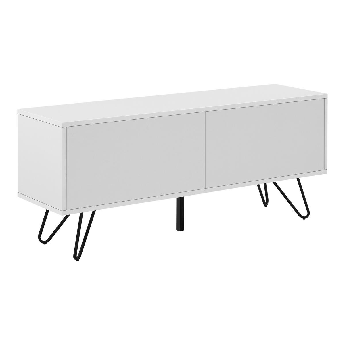 LOWBOARD Bollebygd - Schwarz/Weiß, Holzwerkstoff/Metall (110/46.5/30cm) - [en.casa]