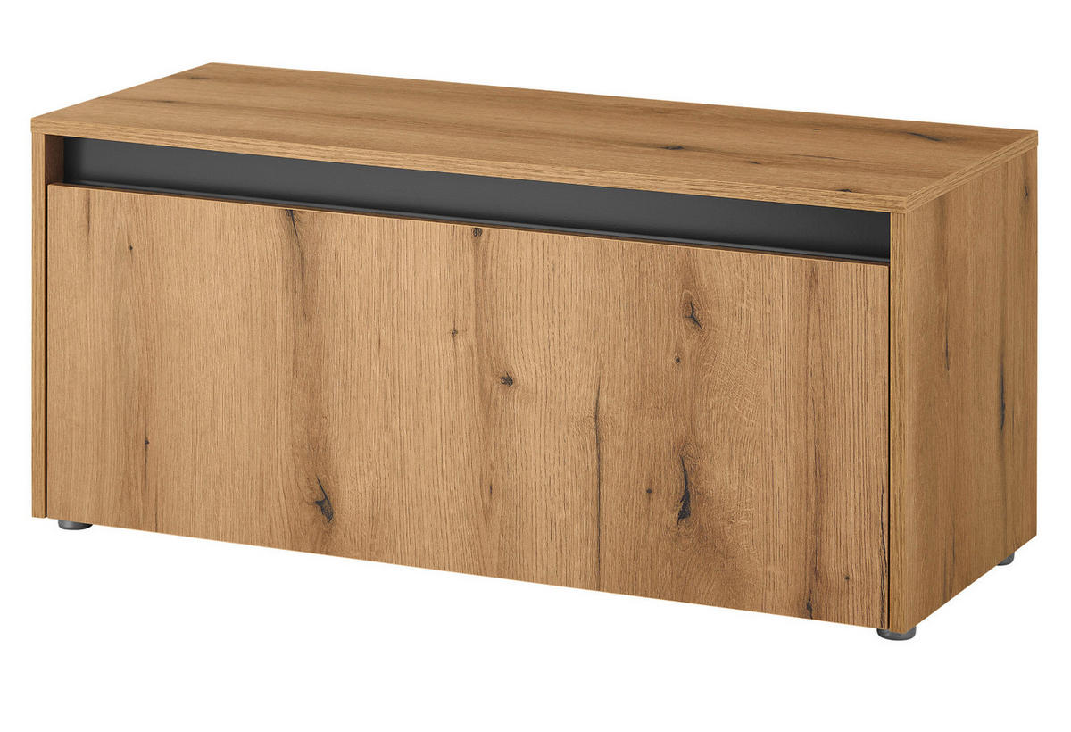 GARDEROBE Sitzbank in Evoke Eiche und grau Garderobenbank 100 cm Center - Eichefarben/Schwarz, Holzwerkstoff/Kunststoff (100/45/45cm) - Furn.Design