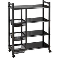 KÜCHENREGAL 92x108x32 cm Rollregal Lager Küche - Schwarz, Metall (92/108/32cm) - Kaket
