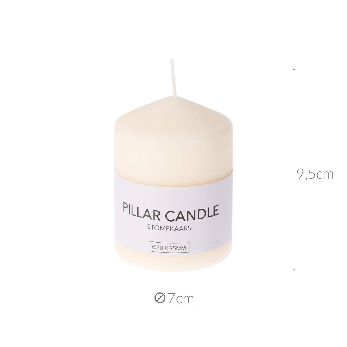 KERZE aus Paraffin 7/7/9,5 cm - Beige, Paraffin (7/9.5/7cm) - Home Styling Collection