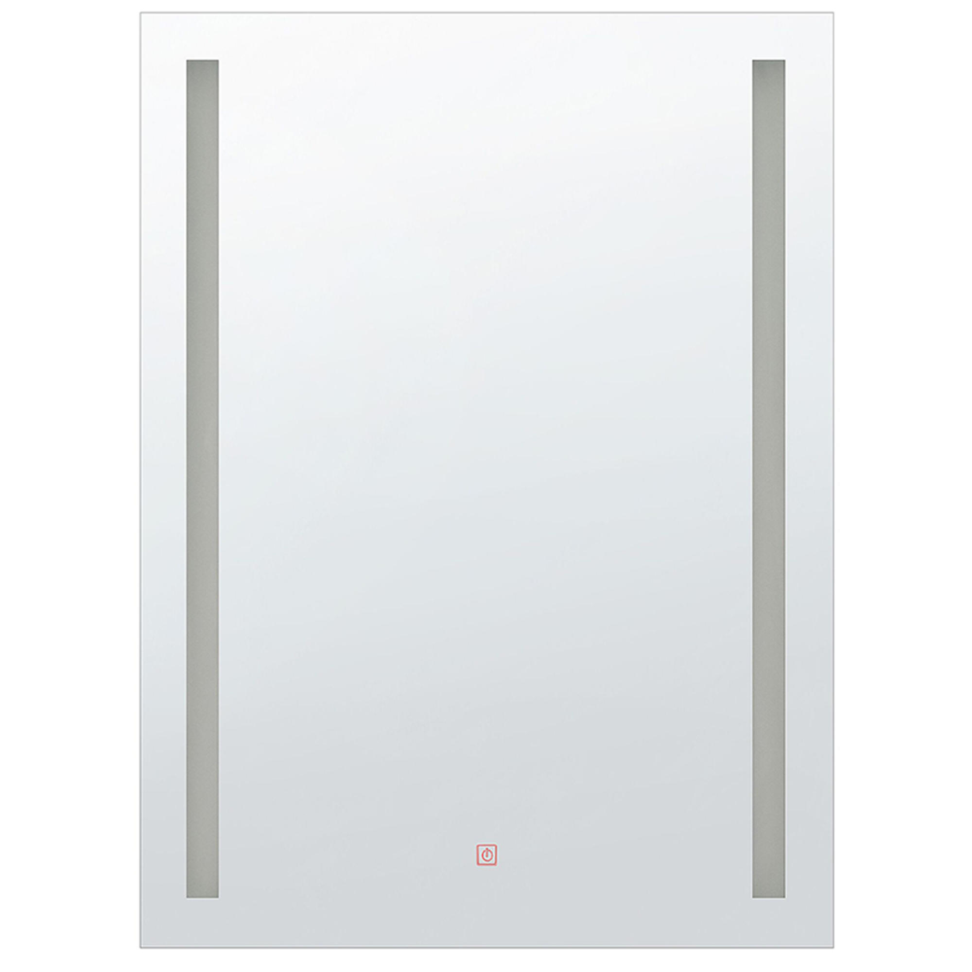 BADSPIEGEL mit LED-Beleuchtung rechteckig 70/90 cm Martinet - Silberfarben, Kunststoff (70/90/4cm) - Beliani