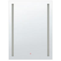 BADSPIEGEL mit LED-Beleuchtung rechteckig 70/90 cm Martinet - Silberfarben, Kunststoff (70/90/4cm) - Beliani