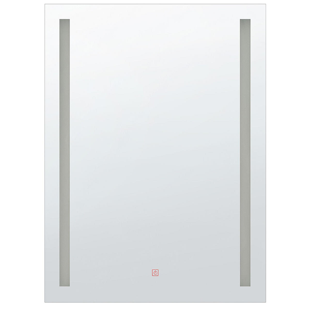 BADSPIEGEL mit LED-Beleuchtung rechteckig 70/90 cm Martinet - Silberfarben, Kunststoff (70/90/4cm) - Beliani