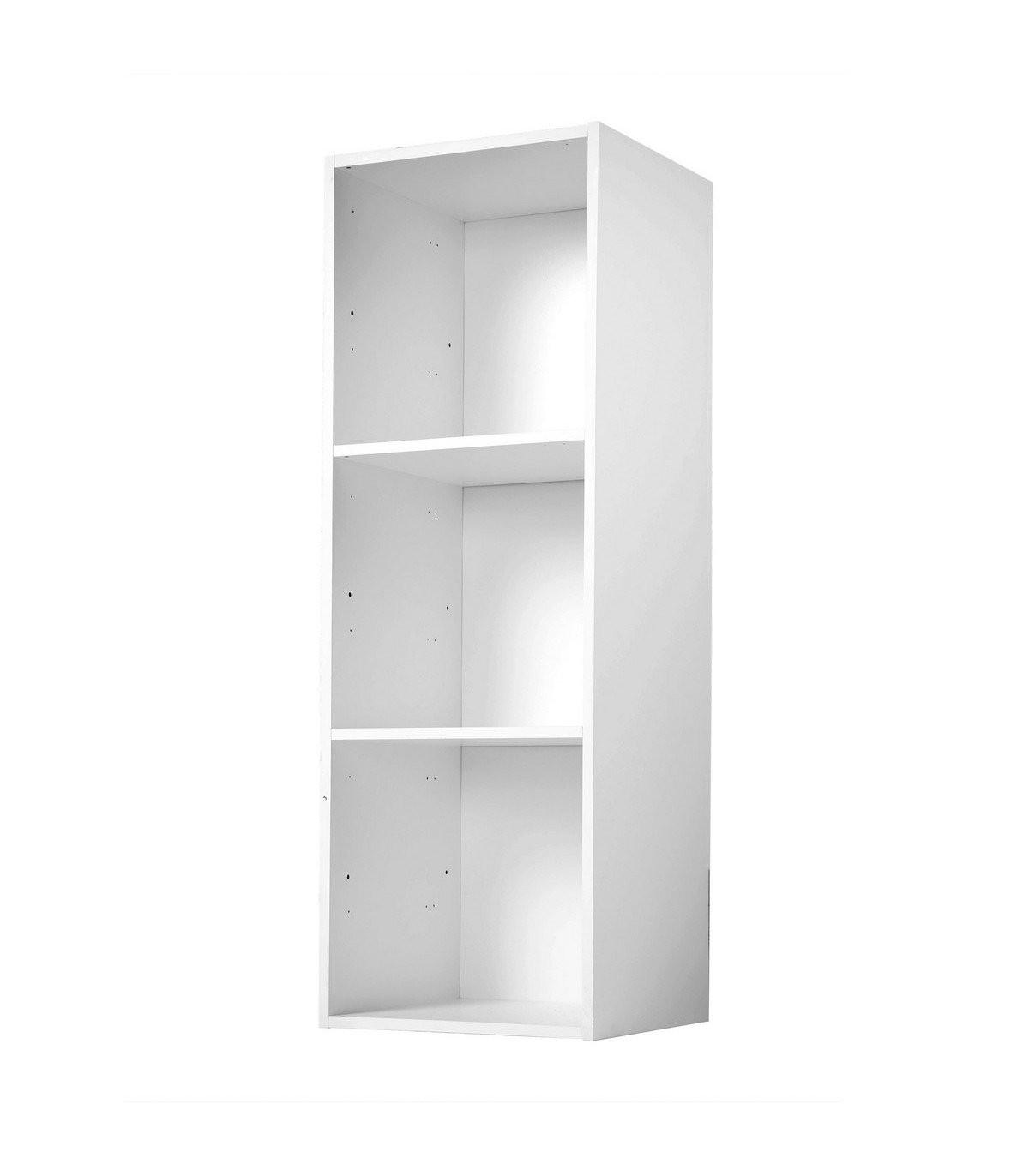 AUFBEWAHRUNGSREGAL mit 3 Fächern - L31,7 cm - Weiß, Holzwerkstoff (29.5/92.5/31.7cm) - Calicosy