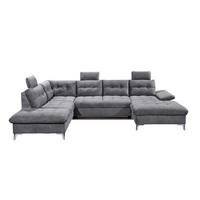 WOHNLANDSCHAFT mit Schlaffunktion und Bettkasten - Chromfarben/Titanfarben, Holz/Kunststoff (324/107/218cm) - ed exciting design