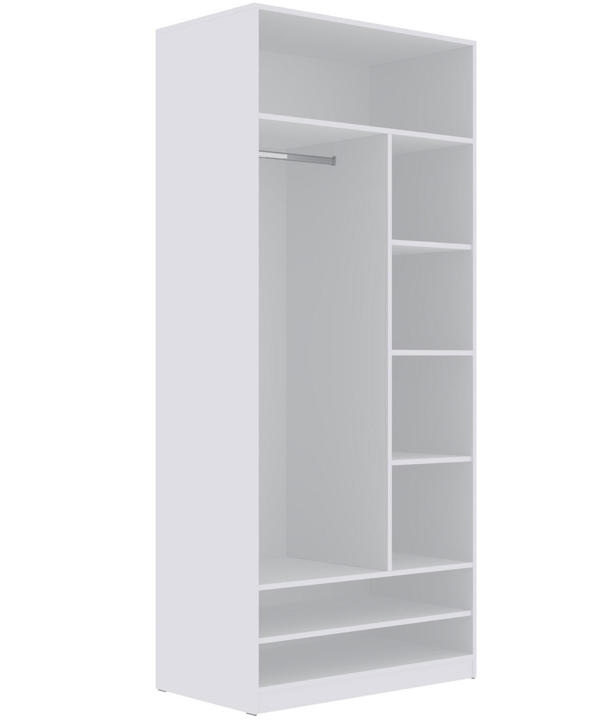 OFFENER-GARDEROBENSCHRANK TRES 02 Weiß 90/206/51 CM - Weiß, Holzwerkstoff (90/206/51cm) - Marmex Möbel