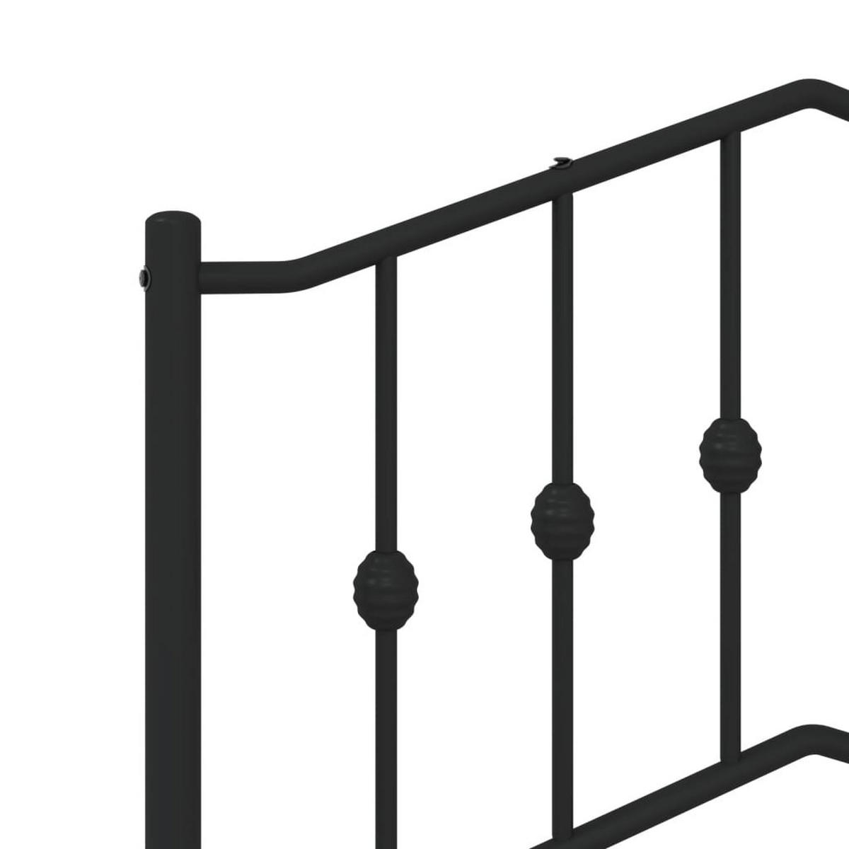 BETTGESTELL Mit Kopfteil Metall Schwarz 80/200 Cm - Schwarz, Metall (80/200cm) - vidaXL