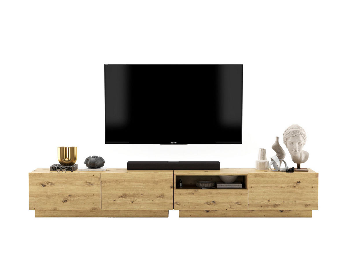 TV-LOWBOARD 2-er Set Enjoy Eiche Artisan Matt Loft Schublade 120 cm - Eiche Artisan, Holzwerkstoff (240/37/35cm) - Meble Lindner
