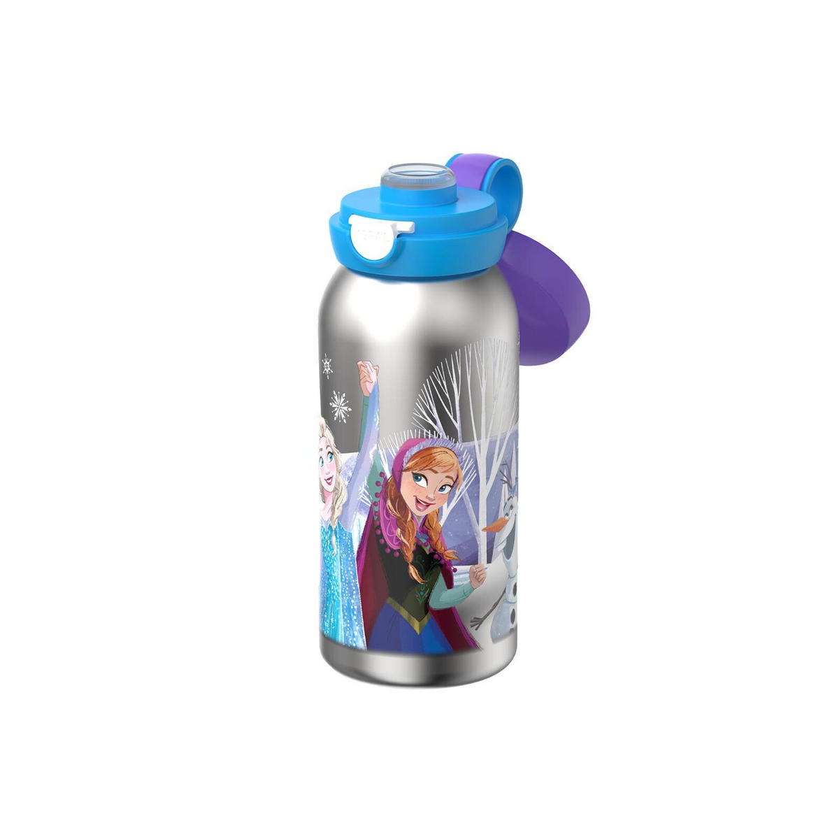 ISOLIERFLASCHE MIT KLAPPDECKEL Campus Frozen Friends 500 ml - Blau/Lila, Kunststoff/Metall (0.5L) - Mepal