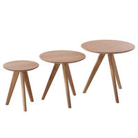 BEISTELLTISCH-SET - 3-teilig - Eiche teilmassiv - Eichefarben, Holz/Holzwerkstoff (1/1/1cm) - home24