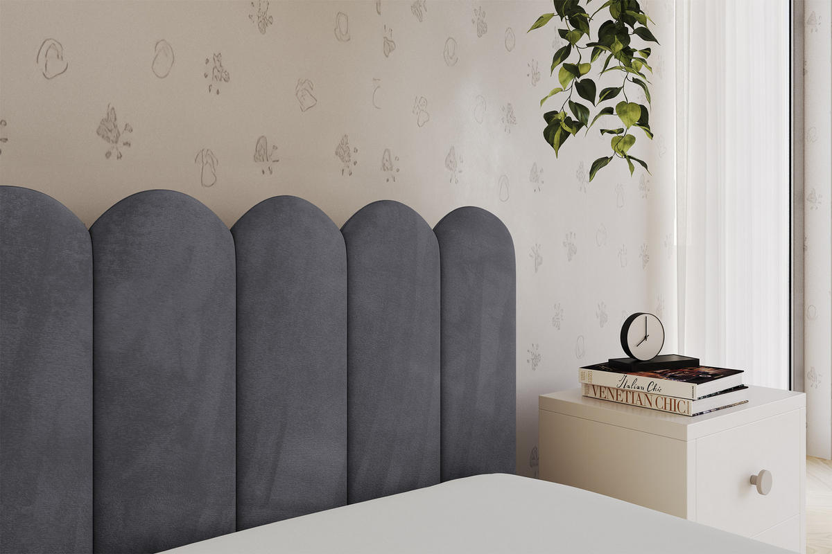 EINZELLBETT Jugendbett mit Bettkasten, Links - ARTY 80x200 Dunkelgrau - Dunkelgrau, Holzwerkstoff/Textil (80/200cm) - ALTDECOR