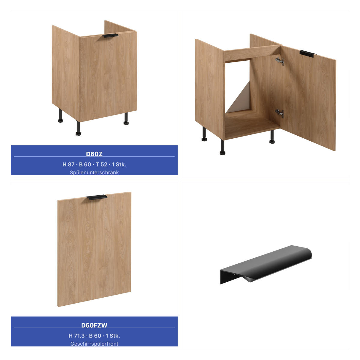 WINKELKÜCHE 405cm x 205 cm - Sorento KS5-M405 - in Sonoma Eiche - Eichefarben/Beige, Holz (610/247/58cm)