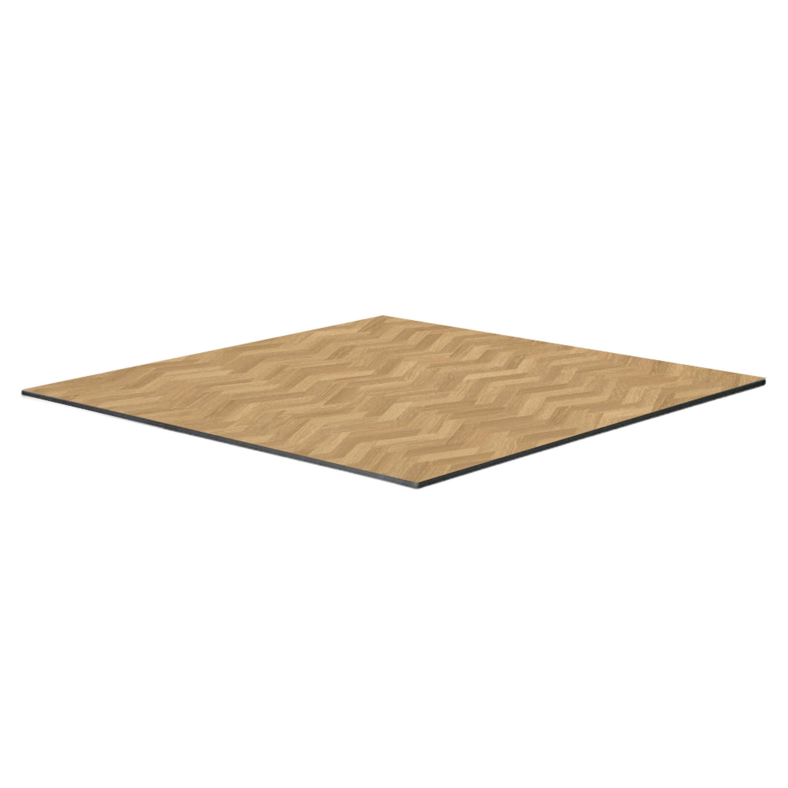 TISCHPLATTE 70 x 70 cm, Fischgrätmuster - Beige, Holzwerkstoff (70/70/1.25cm) - Oviala