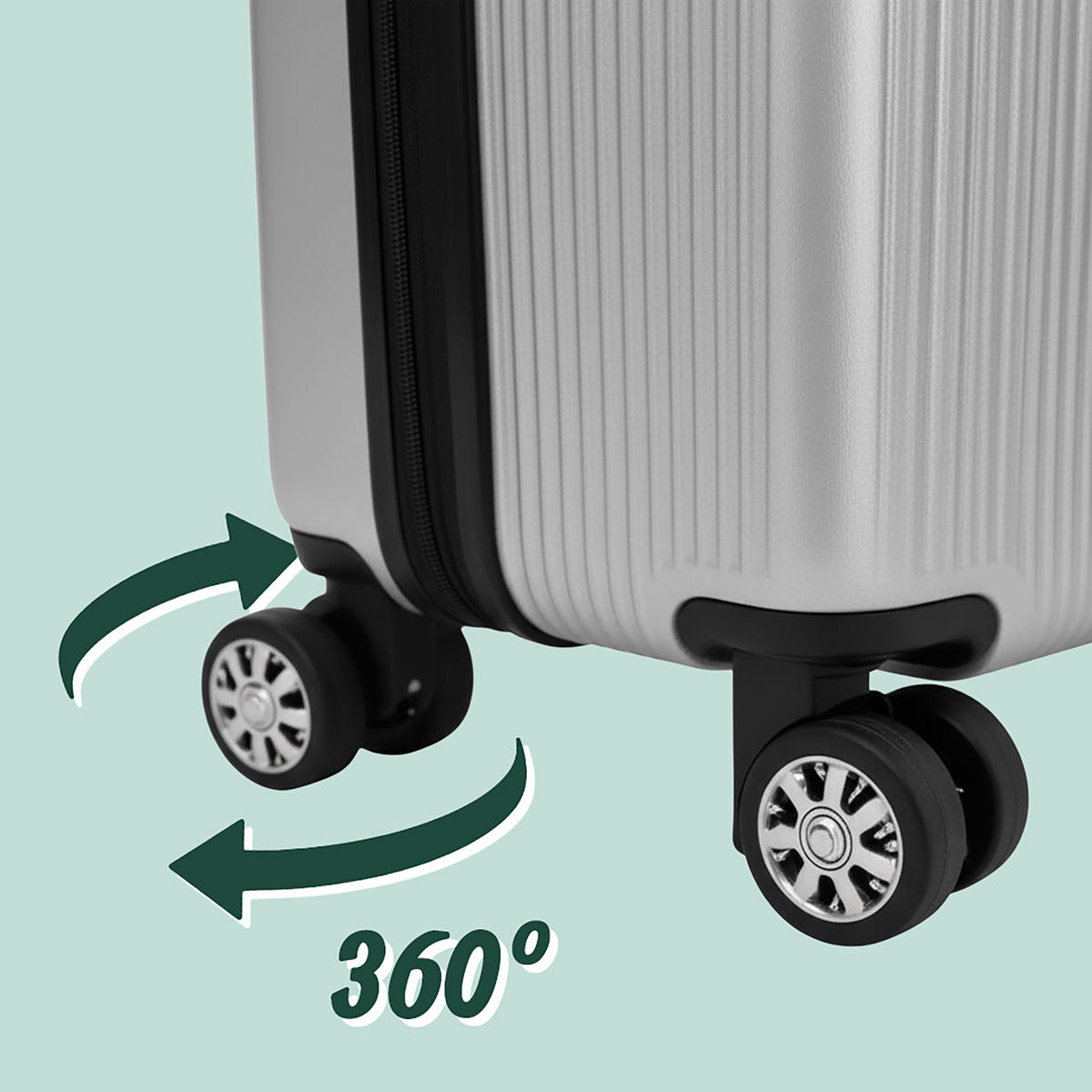 3-TLG.KOFFERSET - Silberfarben, Kunststoff (48/75/29cm) - Relaxdays