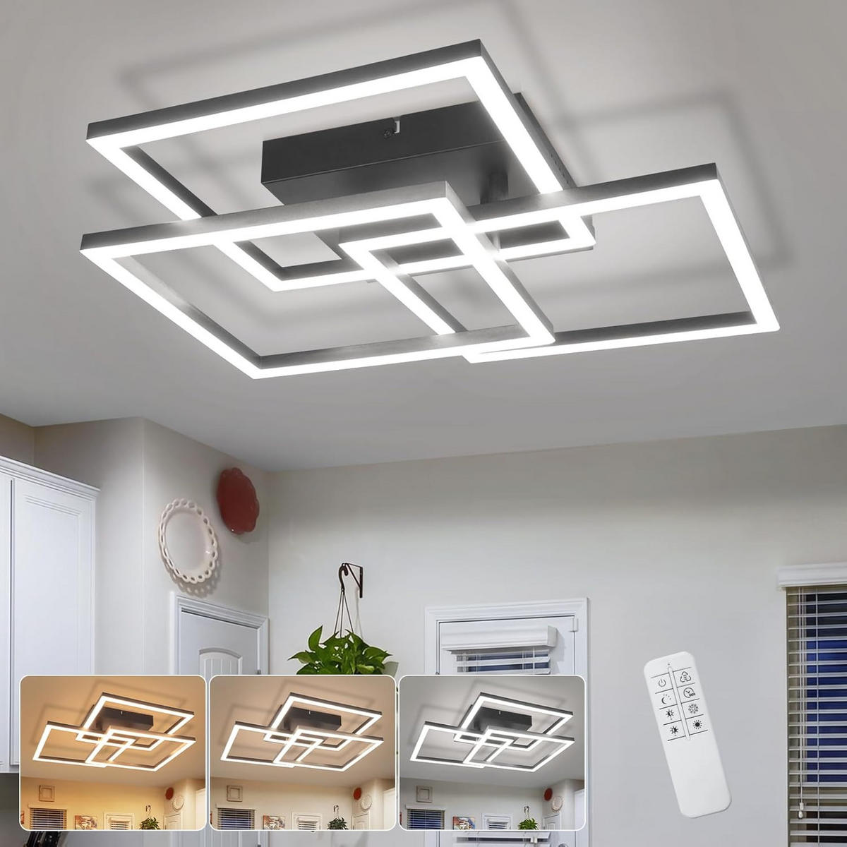 LED stropní bodové světlo 40/40/8,5 cm - bílá, plast (40/40/8.5cm) - Nettlife