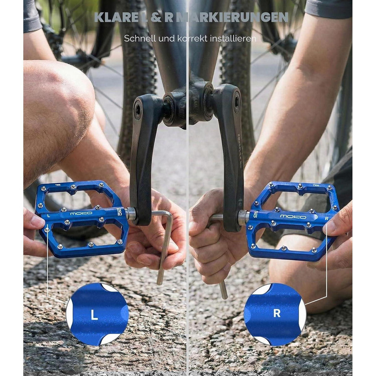 FAHRRADPEDALE Aluminium Blau - Blau, Metall (9.5/1/10cm)