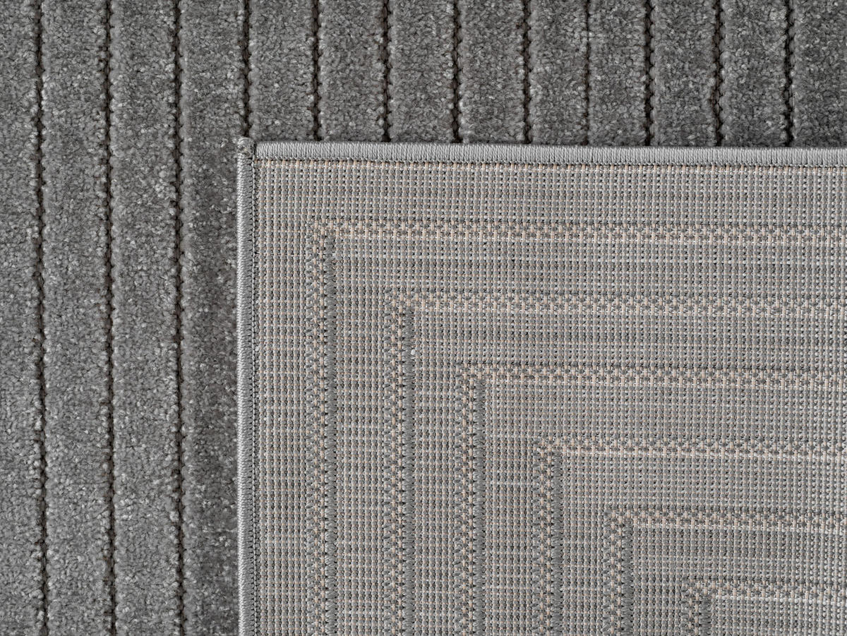 TEPPICH In-/Outdoor Kurzflor Skandinavisch Muster Polypropylen Terrasse Silber Läufer 80x150 - Silberfarben, Textil (80/150cm) - KADIMA DESIGN