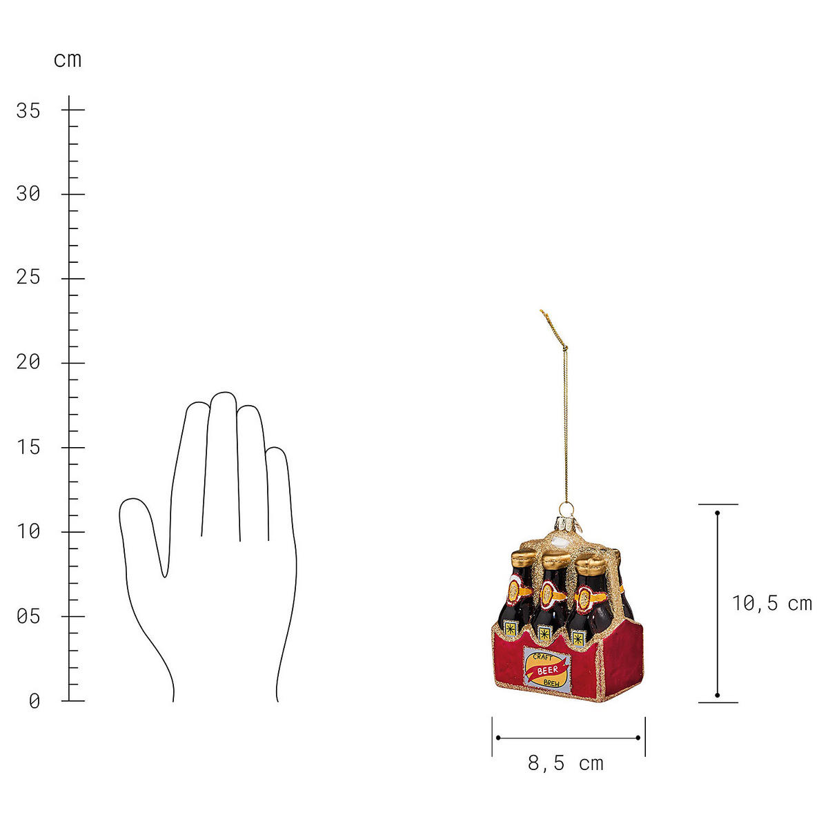 BAUMANHÄNGER Hang On - Rot, Glas (6/11/9cm) - Butlers