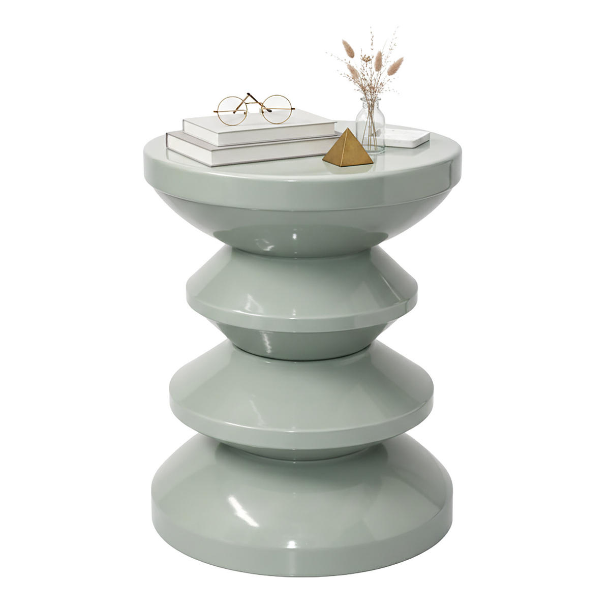 STRANSKA miza - zelena, kovina (35/35/46cm) - Relaxdays