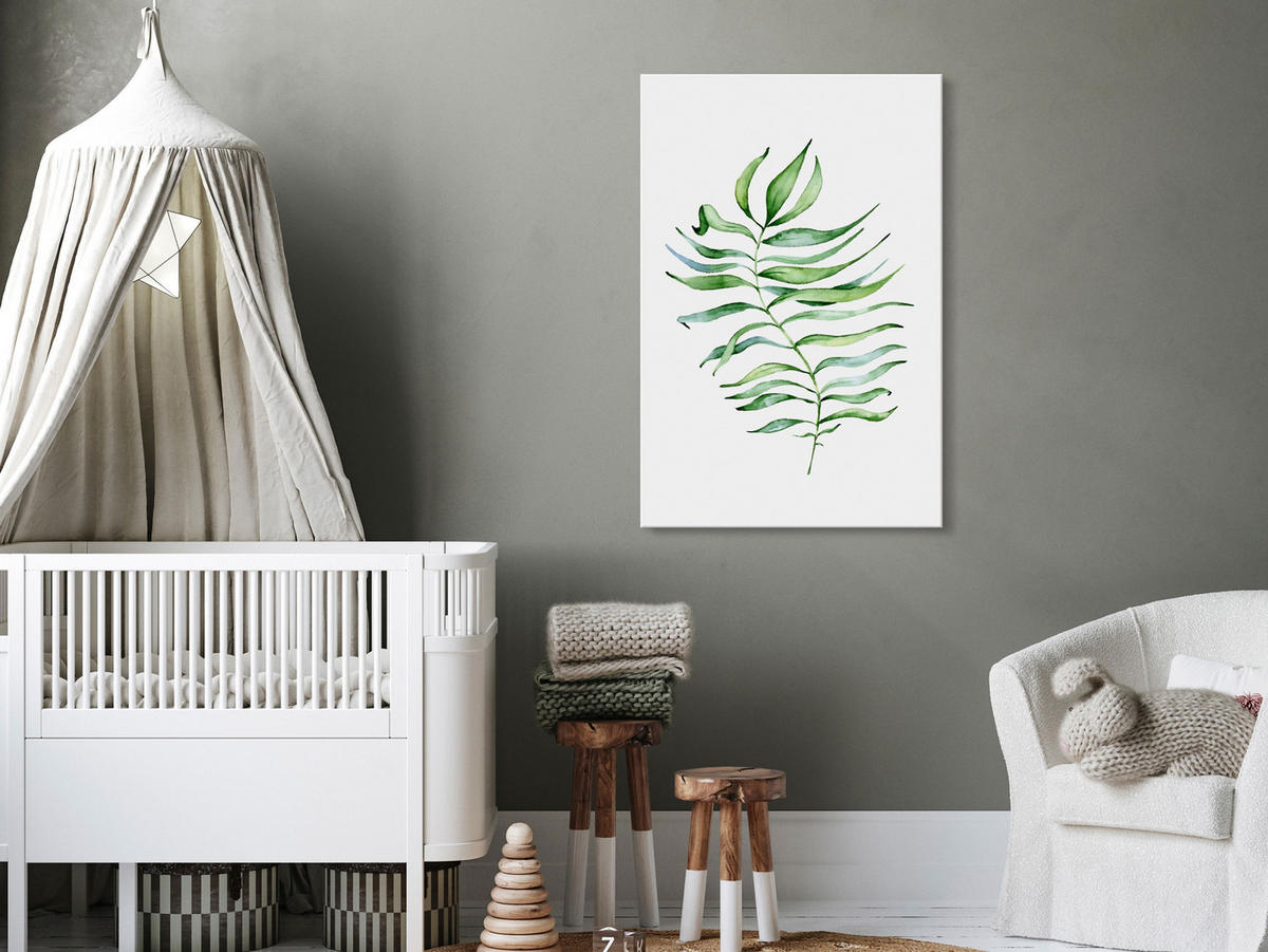 KUNSTDRUCK Grün 60/90 cm - Weiß/Grün, Textil (60/90cm) - KUNSTLOFT