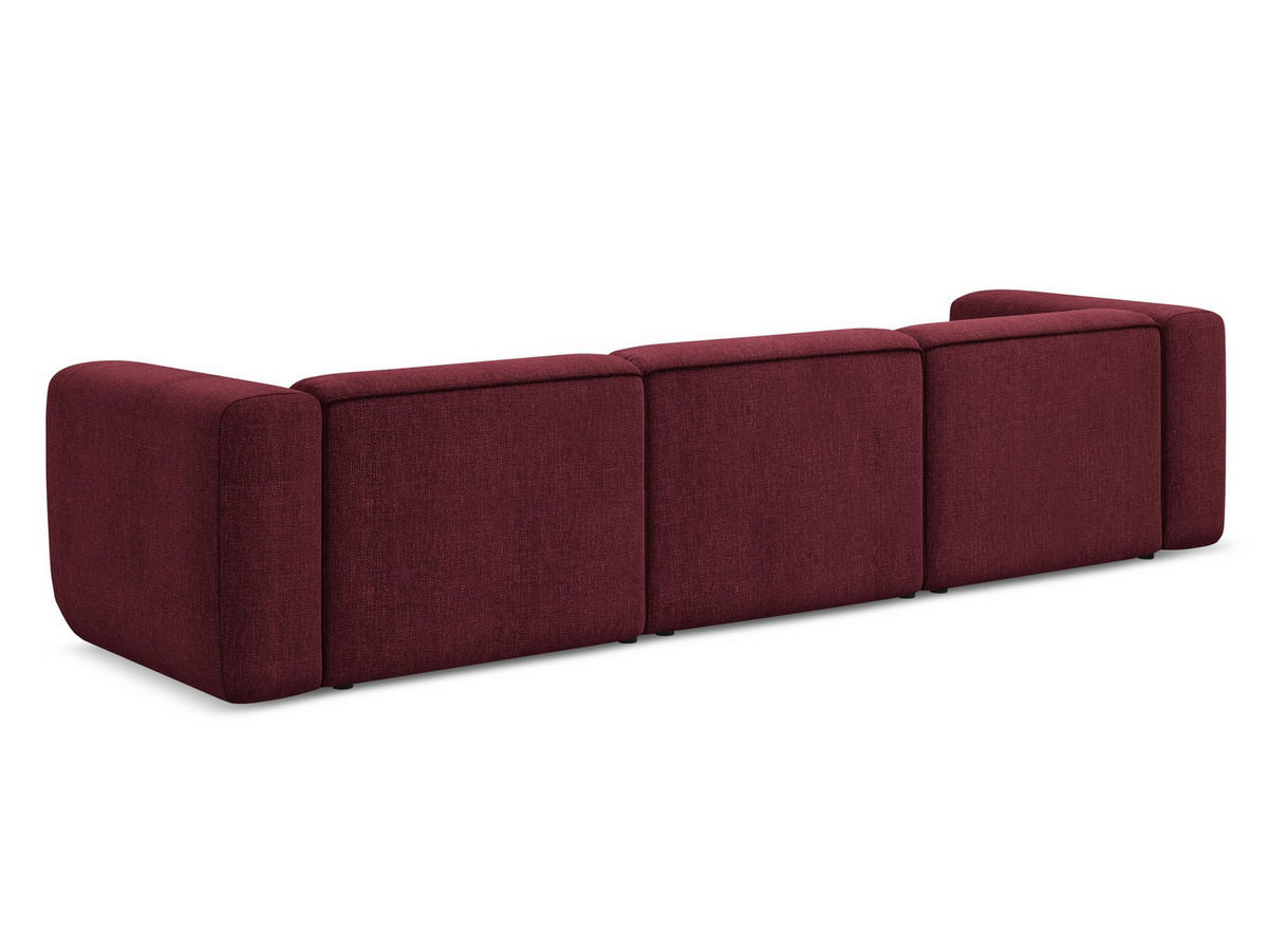 4-SITZER-SOFA Chenille Stoff Rot - Rot/Weinrot, Kunststoff/Textil (319/70/89cm) - Makamii