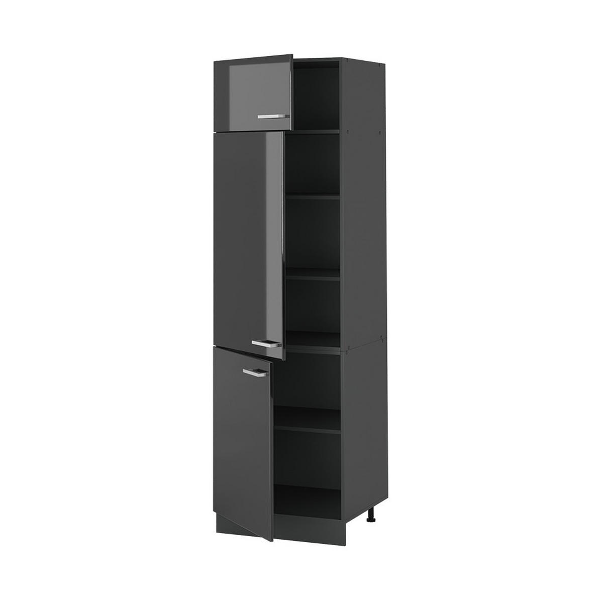 DULAP ÎNALT R-Line, Antracit lucios ridicat/antracit, 60 cm - negru cu luciu intens/antracit, compozit lemnos (60/206.8/57.2cm) - Vicco
