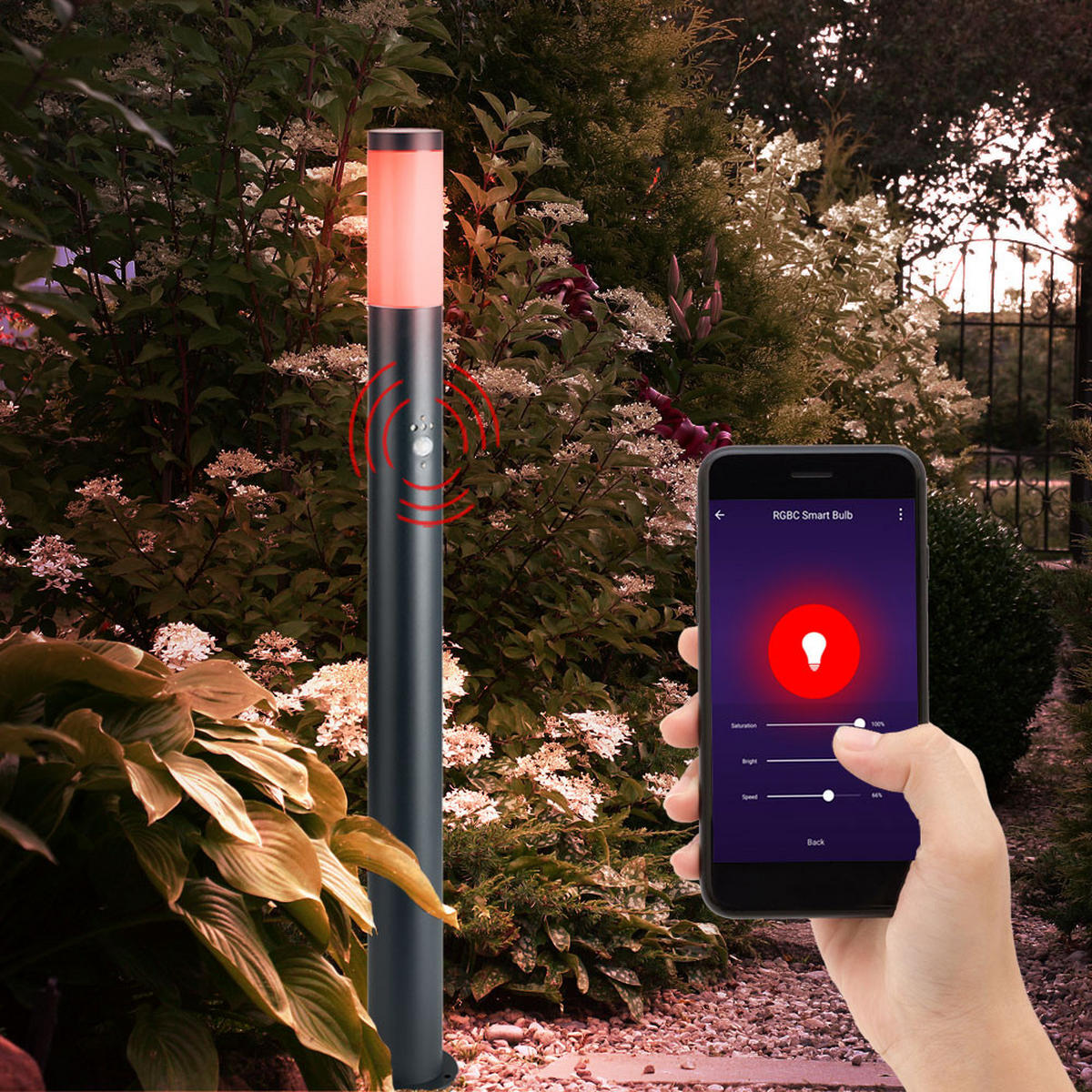 LED AUSSENLEUCHTE Edelstahl Anthrazit - Anthrazit, Kunststoff (7.6/11/110cm) - Globo Lighting