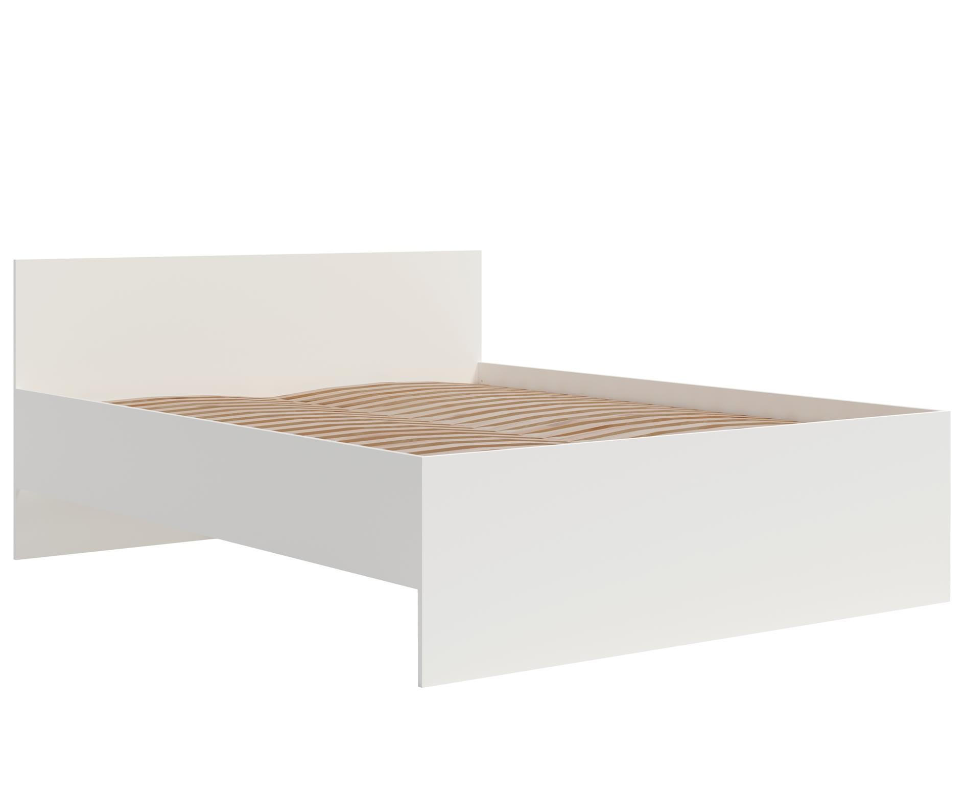 BETT Maxivo Weiß, mit hohem Kopfteil und Holzrahmen - Weiß, Holzwerkstoff (160/200cm) - Bettso