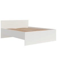 BETT Maxivo Weiß, mit hohem Kopfteil und Holzrahmen - Weiß, Holzwerkstoff (160/200cm) - Bettso