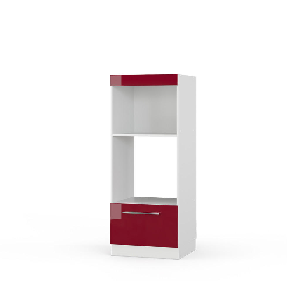 MIKROVÅGSSKÅP Fame-Line Bordeaux högblank 60 cm öppna Bordeaux, Vit 153.6/60/58.1 cm