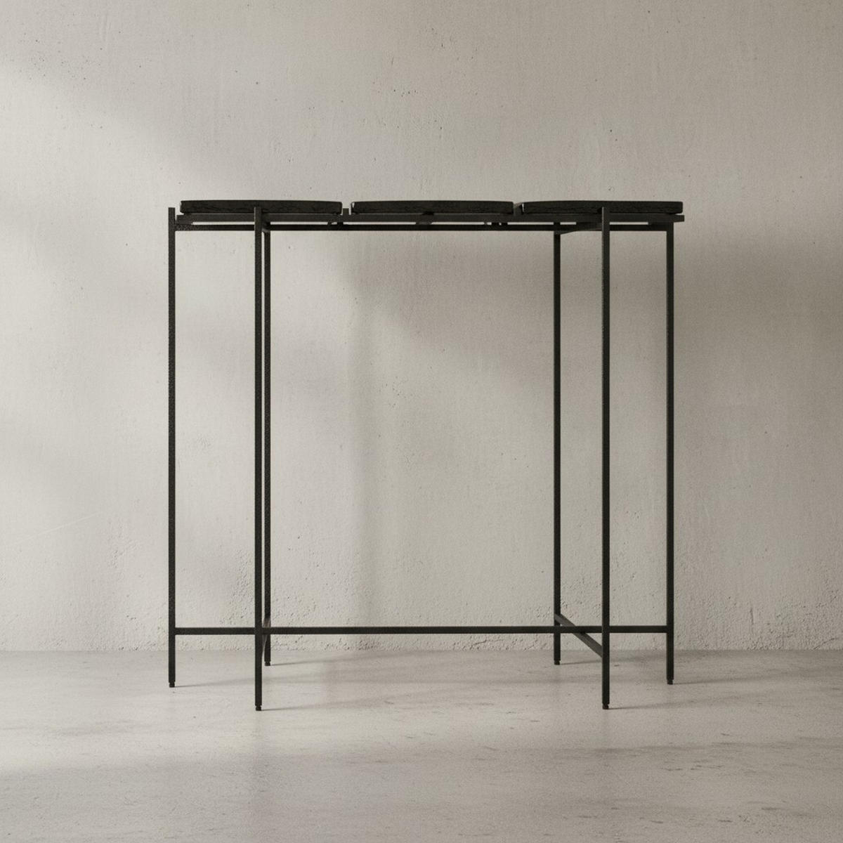 KONSOLENTISCH – Schwarz/Glas, 90x29x85 cm, Metallgestell, mit abnehmbaren Tischplatten - Schwarz, Glas/Metall (29/90/85cm) - KADIMA DESIGN
