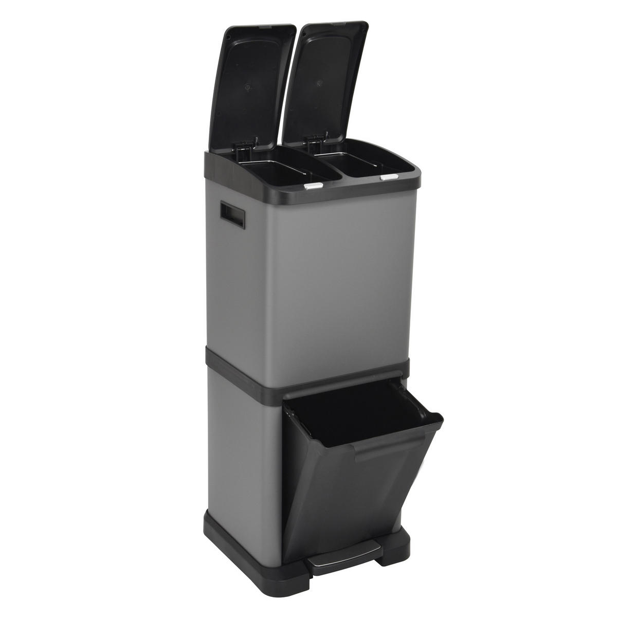 MÜLLEIMER 3XCombo - Grau, Metall (33/77/33cm) - SVITA
