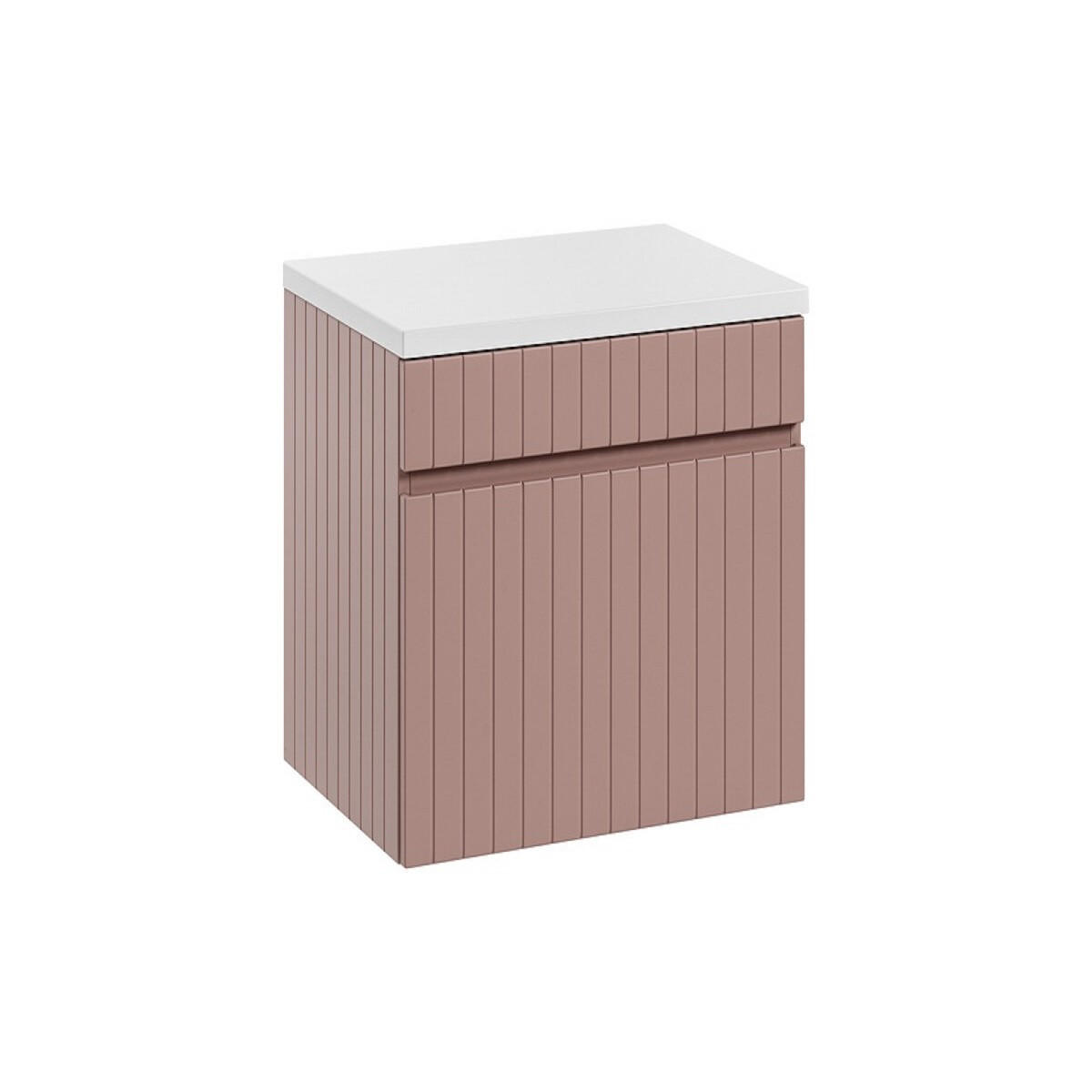 Milaros Markt Waschtischunterschrank Rosa, Weiß 60x46x46 cm