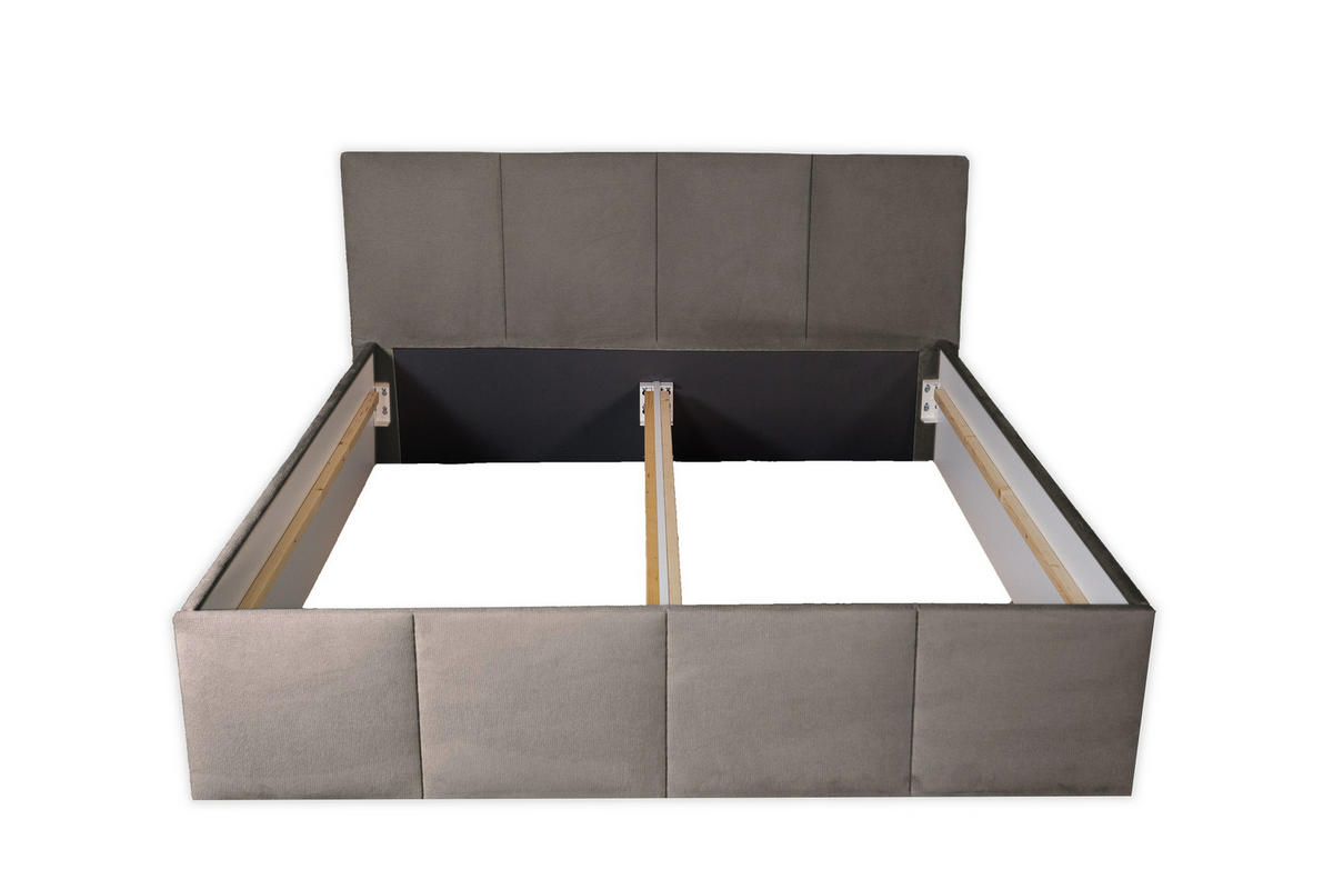 POLSTERBETT Dalas Granitgrau 200 x 200 x 40 cm Stauraum Ohne Matratze und Lattenrost - Grau, Holz (200/200cm) - Halmon Schlafkomfort Betten 