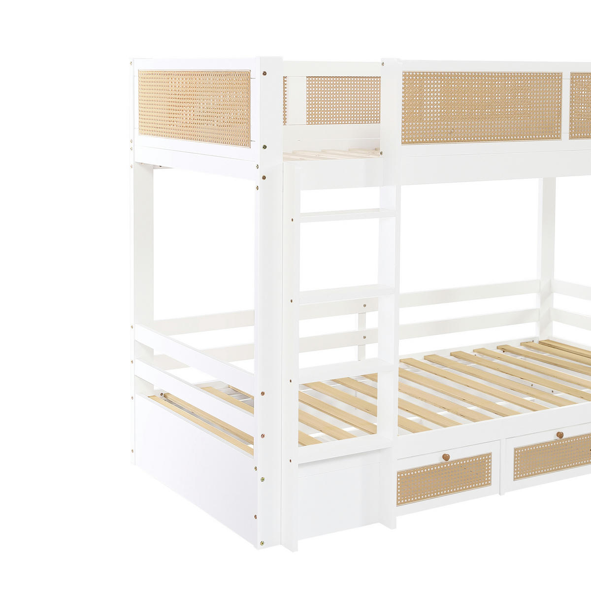 ETAGENBETT Kinder 90x200 cm Weiß Natur mit 3 Schubladen - Weiß, Holz (90/200cm) - Meubliv