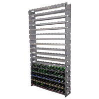 WEINREGAL VINOTECA FLEX PRO HxBxT 233x123x28cm 204 Flaschen auf 17 Ebenen Grau - Grau, Holz (123/233/28cm) - PROREGAL