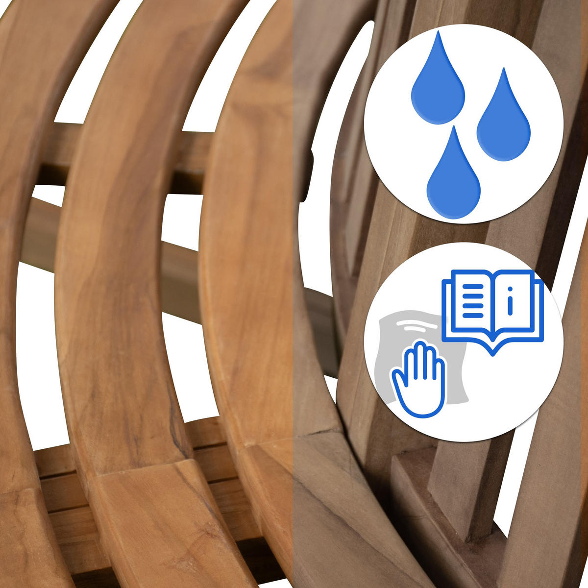 BAUMBANK Tinar Braun 203x203x90cm Kreisrunde Sitzbank - Braun, Holz (203/90/203cm) - DELUKE